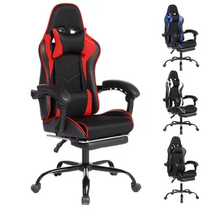 DEEPfurniture Ergonomic E-Sports Gaming Chair, Sports Car-Style Driving Seat with PU Material, Moulded Sponge and Massage Function for Enhanced Safety, Computer Chair, Ergonomic Gaming Chair