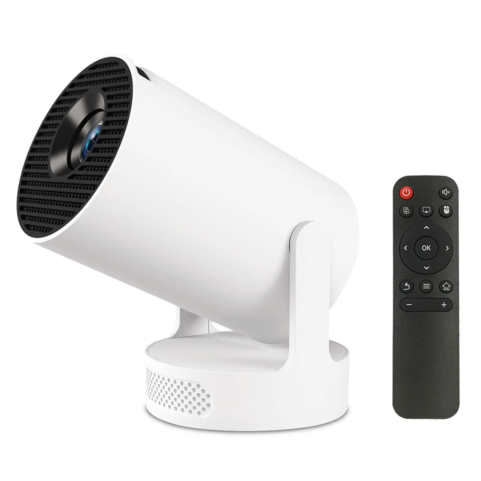 HY300 Ultra Mini Wireless HD Portable Projector with WiFi, Bluetooth, 5W Speaker, 5000+ Apps Support - Compatible with TV Stick, Smartphone, USB - Home Cinema Projector for Movie Night, Wall/Ceiling Projection, Projector Movie Night