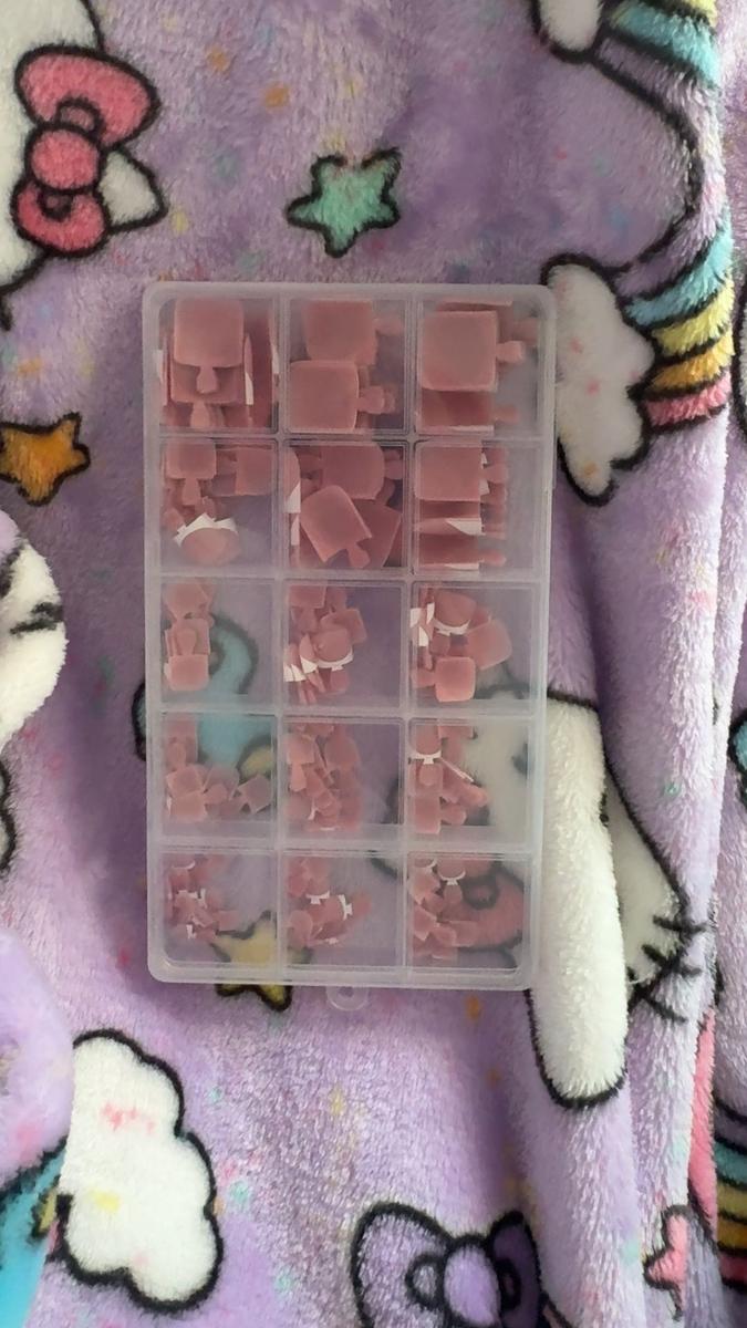 Item: Berry Pink Square French tip Toe Nail Tips