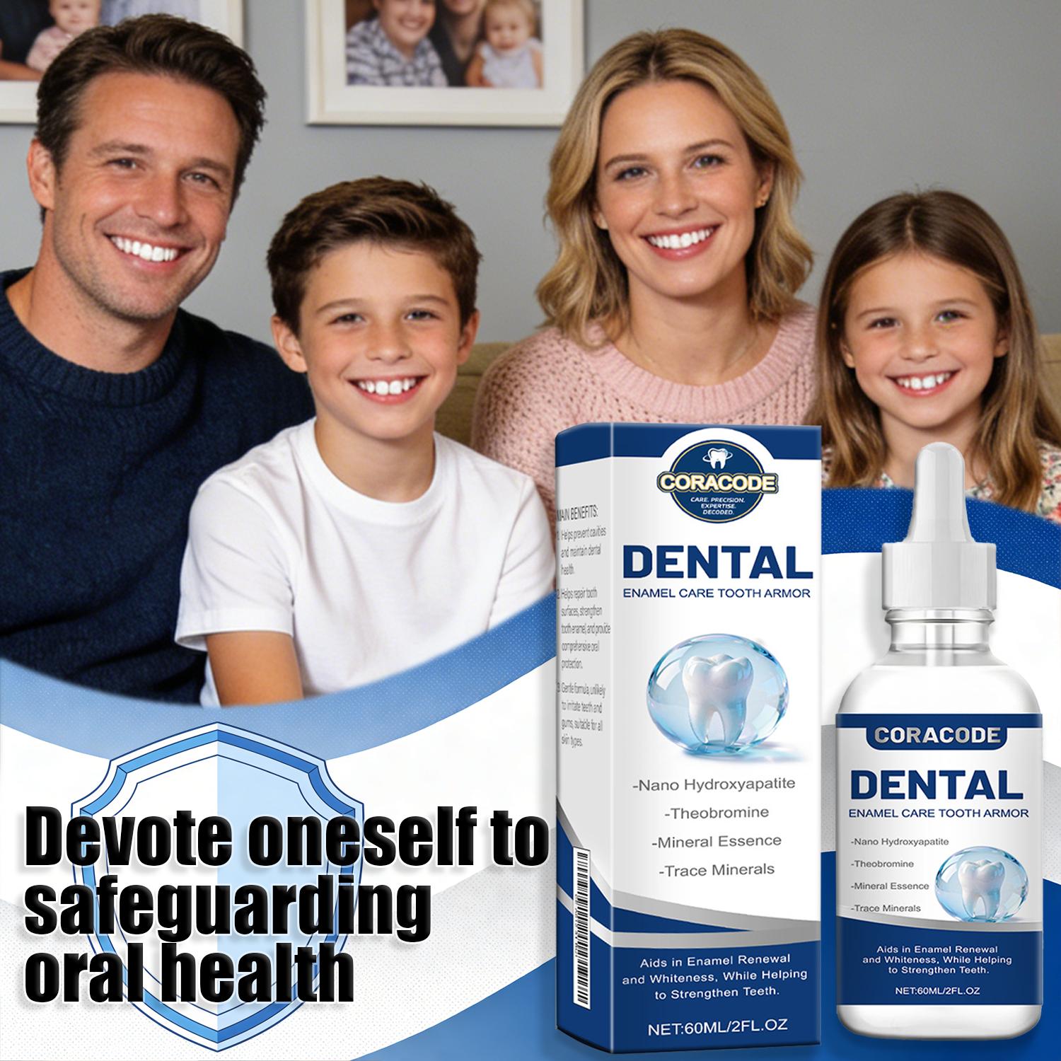 CORACODE Tooth Armor Liquid Drops Nano Hydroxyapatite for Sensitive Teeth, Enamel Care Drops to Support Stronger Teeth & Soothe Sensitivity, Daily Oral Care Routine 60 ml CORACODE Tooth Armor Liquid Drops Nano Hydroxyapatite for Sensitive Teeth, Enamel Care Drops to Support Stronger Teeth & Soothe Sensitivity, Daily Oral Care Routine 60 ml