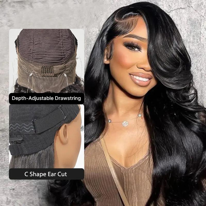 Luvme All Day Comfort Wig Glueless 7x6 Closure Pre Plucked Pre Bleached Pre Cut HD Lace Yaki Texture Body Wave Ready To Go-Come with Middle Part