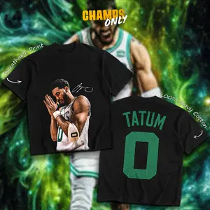 CHAMPS ONLY Jayson Tatum MVP 2026 Signature Heavy Cotton Tshirt For Basketball Celtics Fans Menswear Outfit, Gameday Shirt, Direct To Garment Breathable Print