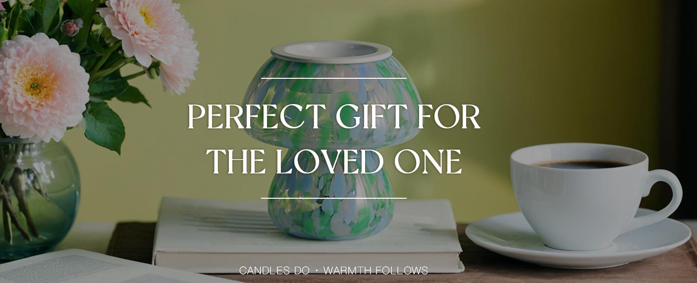 Mushroom Wax Melt Warmer Small Bedside Table, Translucent Glass White Burner Fragrance for Bedroom Dorm Office Kitchen, Murano Style Aesthetic, Galentine's Valentine's Gift