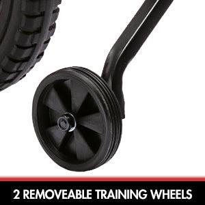 【GARVEE】12V Electric Dirt Bike with Dual 25W Motors, Twist Grip Throttle, Spring Suspension, Training Wheels, and Ride-On Toy in Green, Pink, Blue, and Red Colors