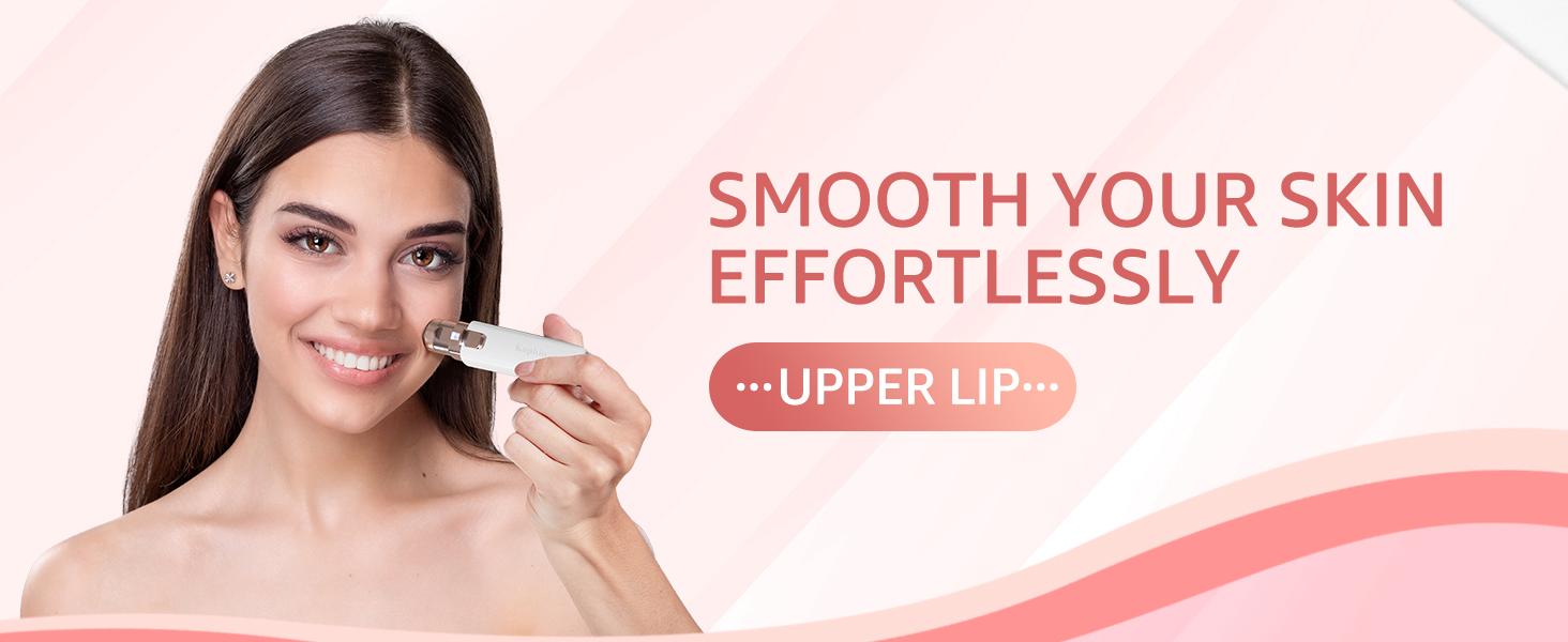KAPHIO Facial Hair Removal for Women: Electric Eyebrow Trimmer & Hair Removal Device - 2 in 1 Rechargeable Face Shaver Painless Eyebrow Shaper for Upper Lip Chin Peach Fuzz brow