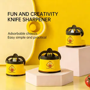 Adsorbable Knife Sharpener, Mini Suction Cup Knife Sharpening Tool, a Compact & Easy to Use Tungsten Steel Manual Sharpener for Household Kitchen Knives & Fruit Knifes