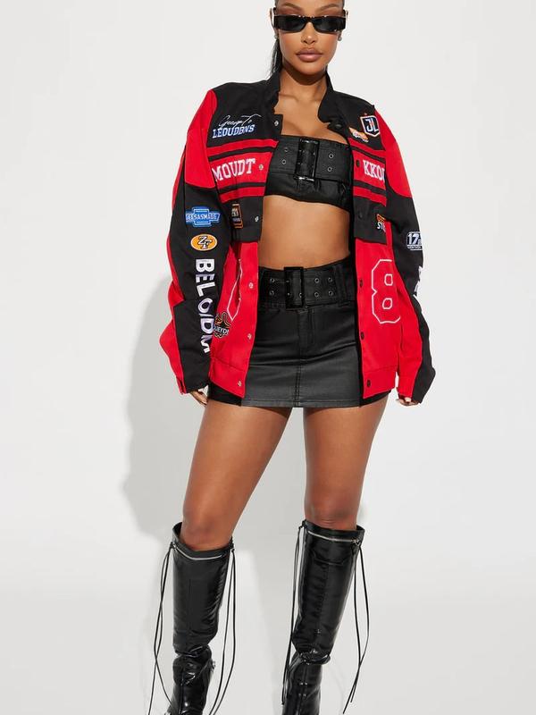 Cool Streets Bomber Jacket - Red