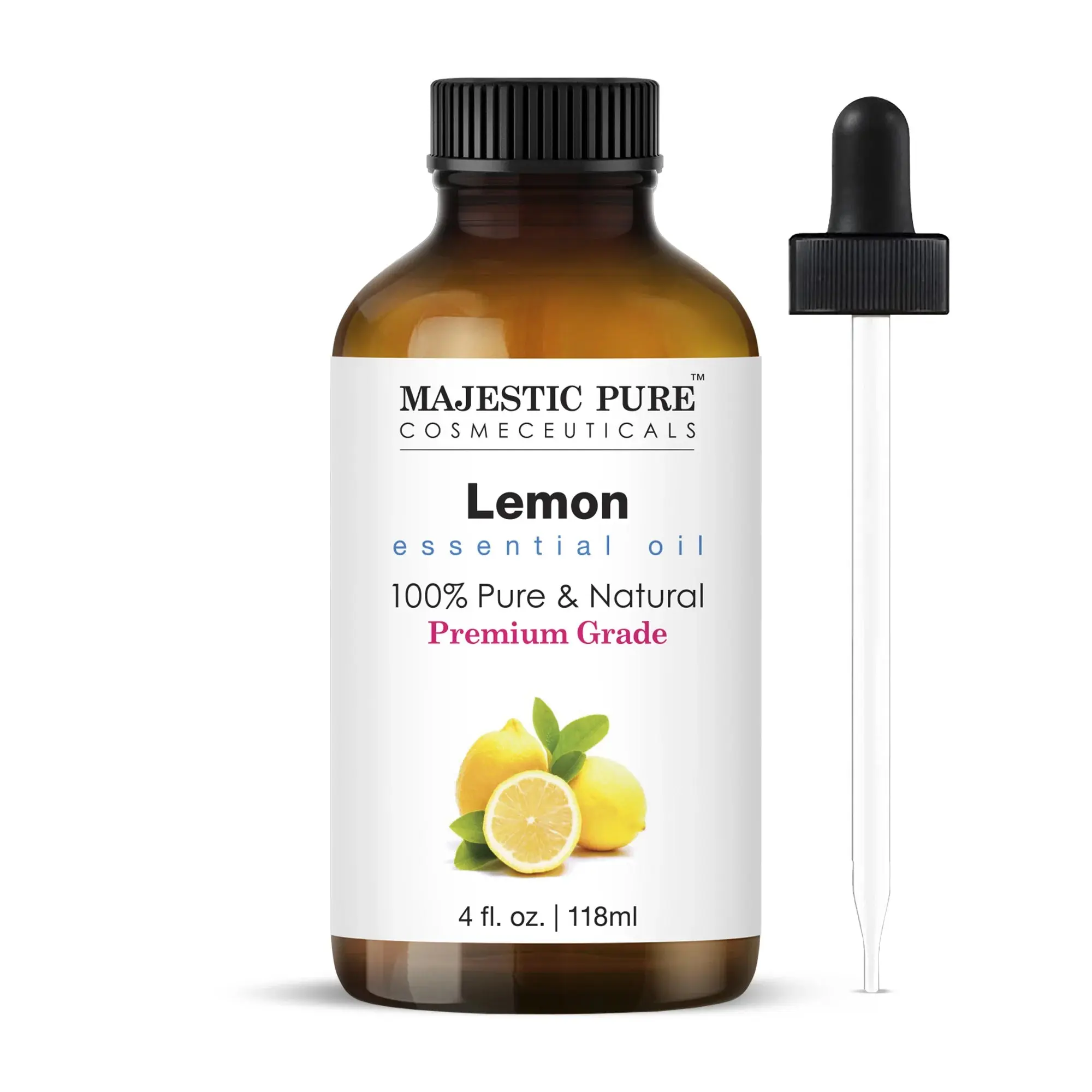 100% Pure Natural Lemon Essential Oil (4 fl oz) - Therapeutic Aromatherapy Oil, Calm Living Self Care Health Solution