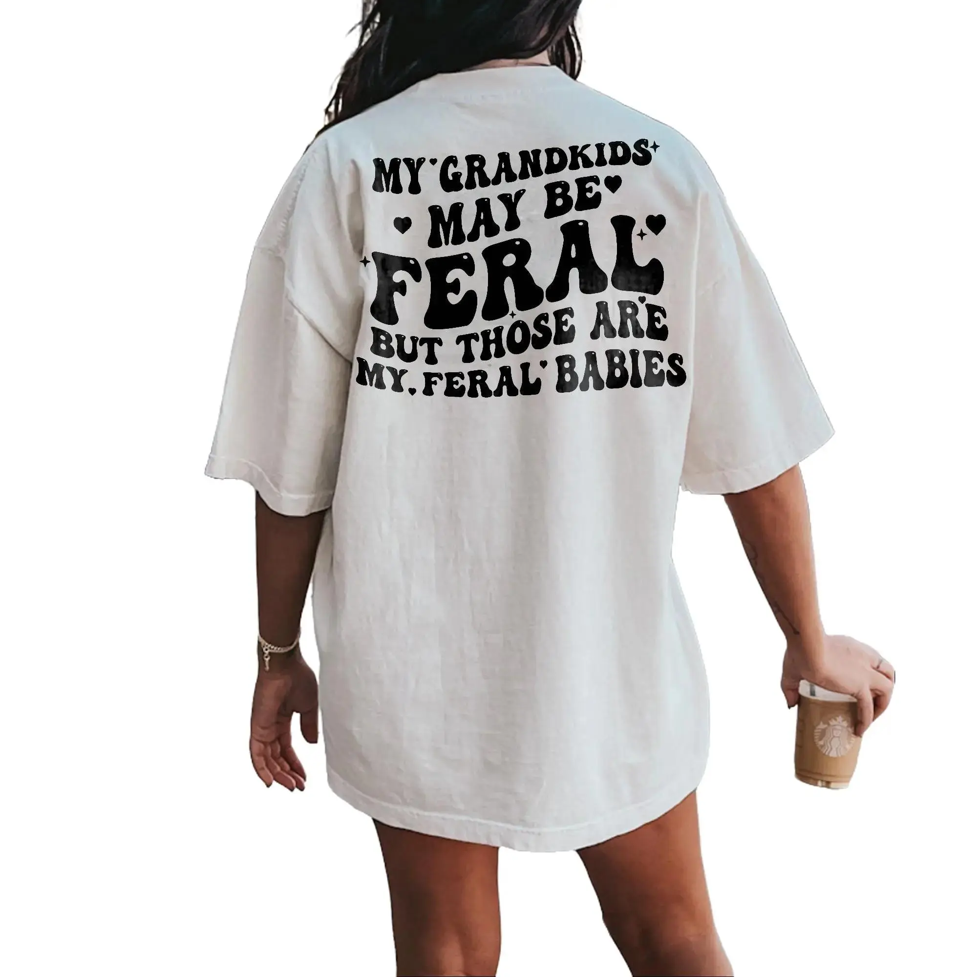My Grandkids May Be Feral Shirt, Funny Grandma Tee, Proud Grandpa Shirt, Loving but Wild Grandparent Gift, Playful Family Statement Tee