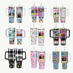 Vintage New Kids On The Block Music 40oz 20oz Tumbler With Handle, Gift for fan, Music Tumbler Gift