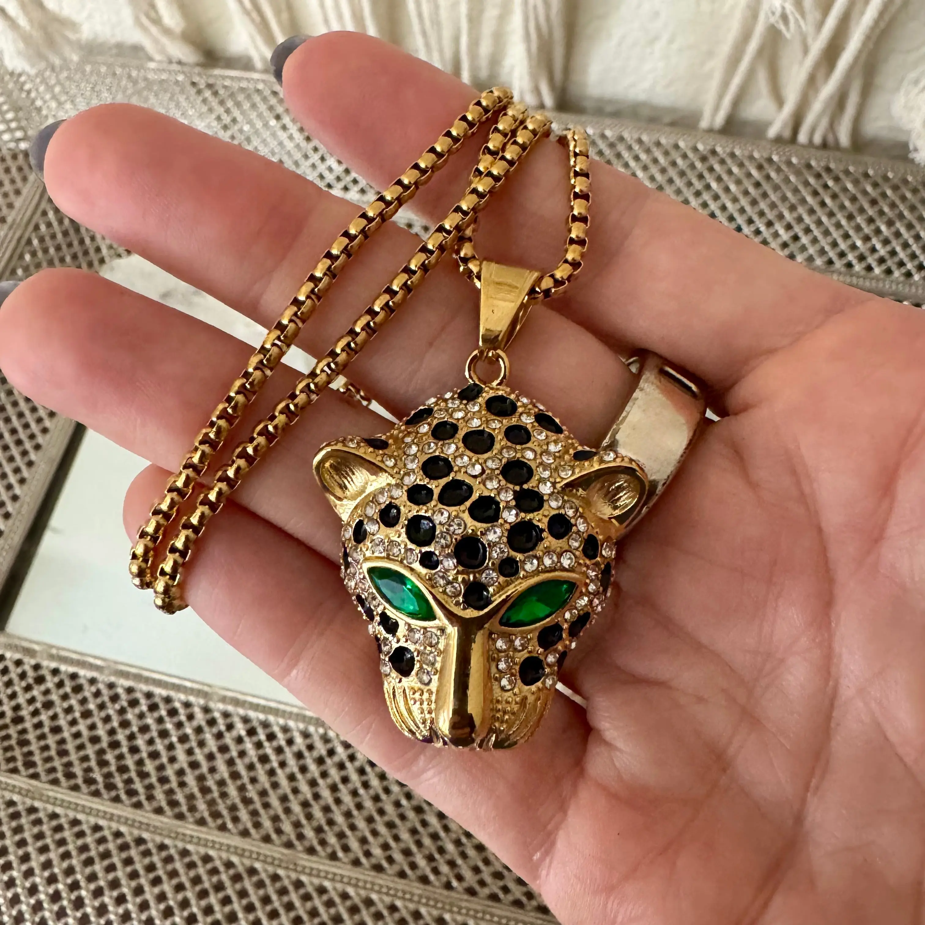 Handmade Jaguar Pendant Necklace – Gold Spirit Animal Jewelry
