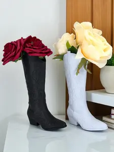 Cowboy Boot Vase – Western Flower Holder, Rustic Country Centerpiece, Boot Planter