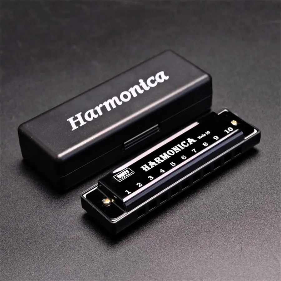10-Hole Diatonic Harmonica, 1 Count Alloy C-Key Harmonica, Wind Instrument for Beginners & Students, Musical Instrument for Home & School
