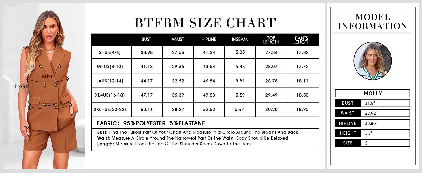 BTFBM Womens Blazer Vest Shorts Sets Lapel Neck Casual Sleeveless Button Down Office Summer 2-Piece Lounge Matching Sets #Outdoorfun