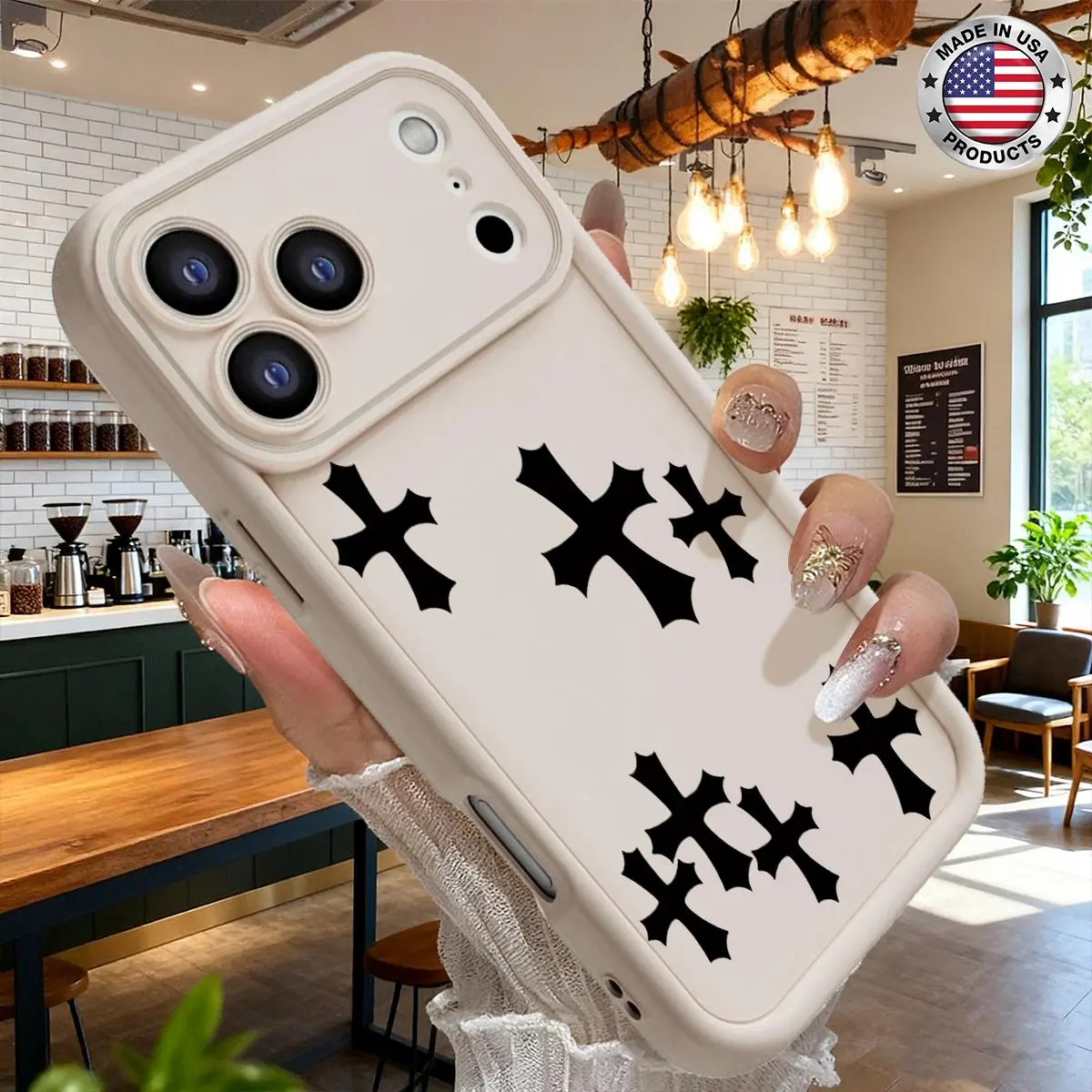 Minimalist Black Cross Pattern Aesthetic Design Case for iPhone 17 16 15 14 Pro Max 13 12 11 XR XS Plus Air Slim Shockproof Anti Drop Protective Durable TPU Cover