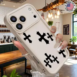 Minimalist Black Cross Pattern Aesthetic Design Case for iPhone 17 16 15 14 Pro Max 13 12 11 XR XS Plus Air Slim Shockproof Anti Drop Protective Durable TPU Cover