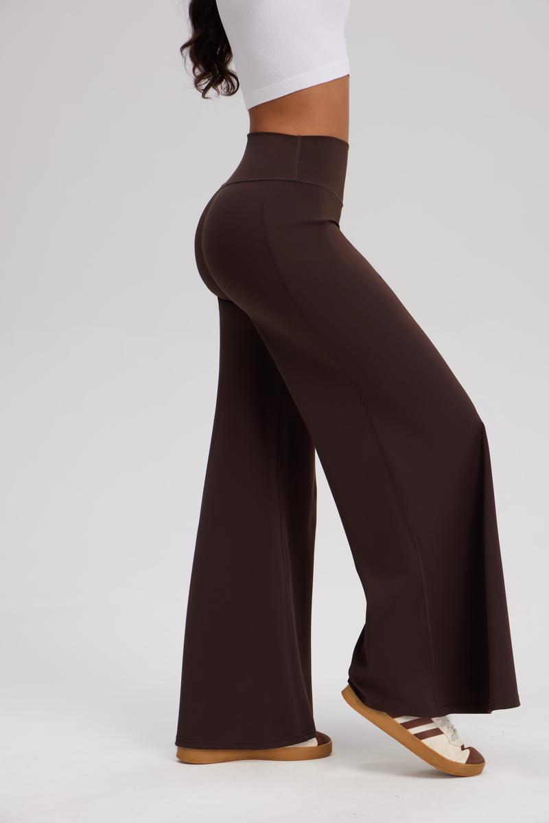 OQQ Women’s  High-Waist Wide Leg Casual Yoga Pants – Stretchy & Workout Casual Trousers With Pockets Trousers