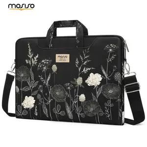 MOSISO 15.6 Inch Laptop Bag for Women with Shoulder Strap & Handle, Floral Laptop Sleeve Messenger Bag Compatible with MacBook HP Dell Lenovo ASUS, Protective Computer Carrying Case for Work Office Travel School, 15-15.6 inch Retro Flower Deal