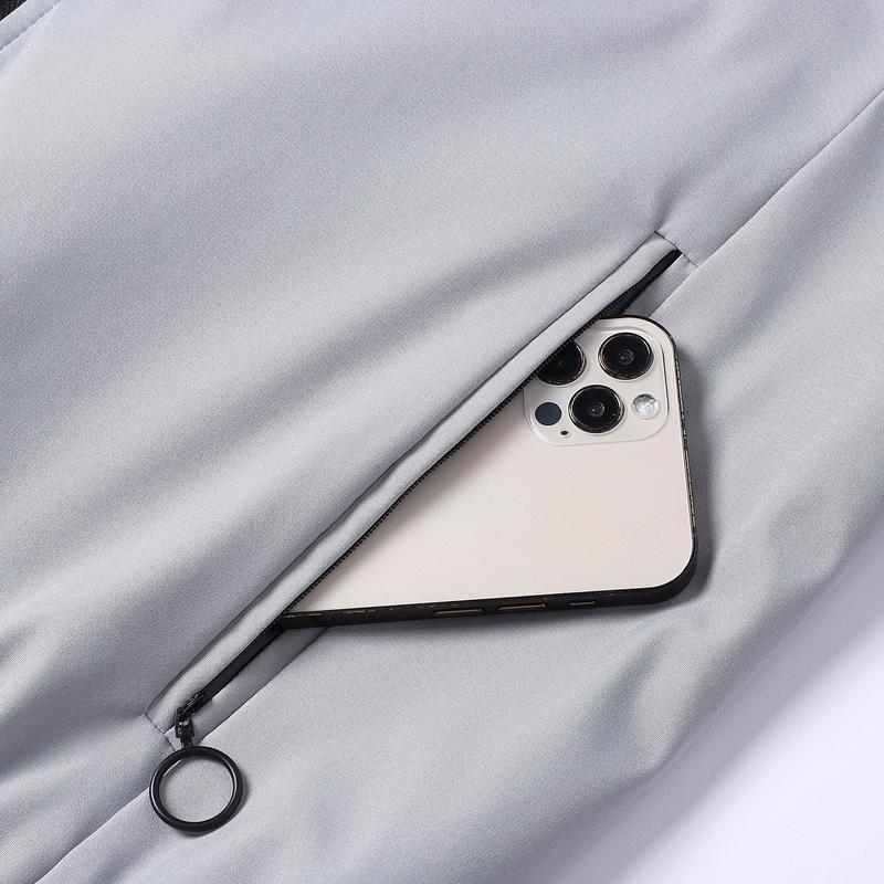 Men's casual spring-autumn lightweight windbreaker with zipper and multiple pockets, classic pilot jacket, using warm fabric, soft and comfortable, solid color collar, suitable for dates, running parties, gatherings, work and daily wear.