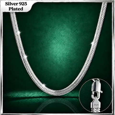 Holylegend  S925-Plated Herringbone Chain Necklace Chain，Secure Clasp, Gift， Fresh Gold Styles For Everyday Wear