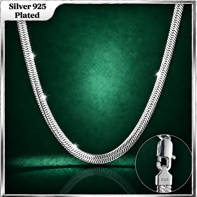 Holylegend  S925-Plated Herringbone Chain Necklace Chain，Secure Clasp, Gift， Fresh Gold Styles For Everyday Wear