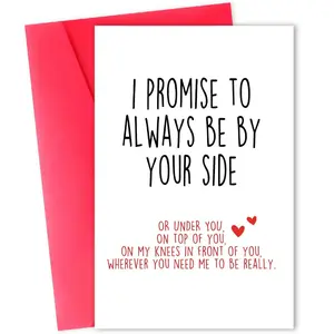 "I Promise To Always Be By Your Side" Funny Card | Naughty Anniversary Gift for Husband Boyfriend | Cheeky Adult Humor Love Note