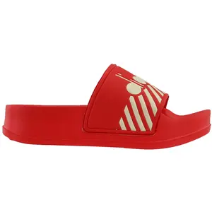 diadora Womens Serifos 90 Wide Barra Slide Casual Sandals Casual Low Heel 1-2" - Red