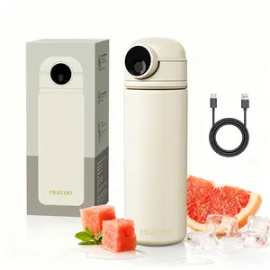 Featou Smart Fingerprint Lock Water Bottle 500ml Stainless Steel Leak-proof Tamper-proof 14 Hours Heat Cold Protection for Gym Office Travel Must-Have for Men Women