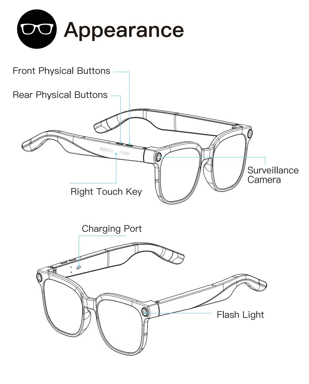 Smart AI Camera Glasses 8MP | Auto Photochromic UV Protection | Hands-Free Video Recording for Travel Hiking | 160+ Multilingual Real-Time Translation