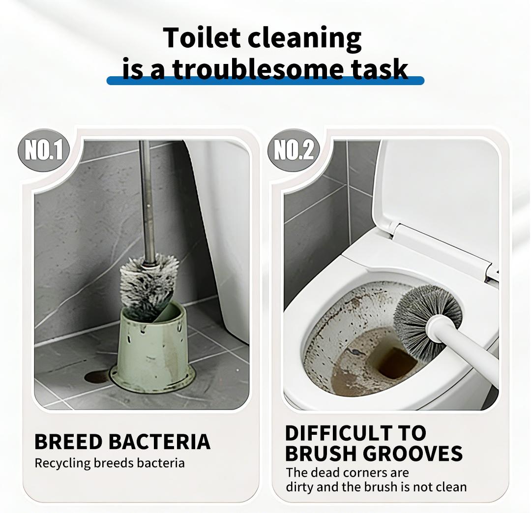 SOPAMI Toilet Scrubber Kit with Self-Cleaning Disposable Pads – No Pre-Rinse, No Mess, No Odor , Simplifies Bathroom Hygiene