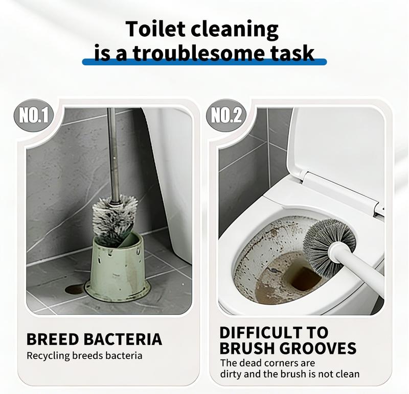 SOPAMI Toilet Scrubber Kit with Self-Cleaning Disposable Pads – No Pre-Rinse, No Mess, No Odor , Simplifies Bathroom Hygiene