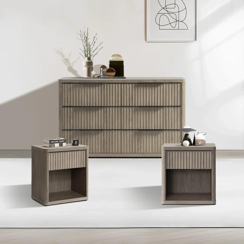 SICOTAS Night Stand with Drawer Storage Bed Side Table End Table 22.7"x 15.4" x 24.1" Large Modern Wide Bedside Stand Mid Century Night Stands for Bedroom Living Room Sofa Couch Office Minimal