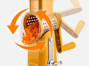 SUSTEAS Rotary Cheese Grater with Handle - 5 Blades, Suction Base, Mandoline & Vegetable Grater - Includes Storage Box Kitchen Utensils SUSTEAS Rotary Cheese Grater with Handle - 5 Blades, Suction Base, Mandoline & Vegetable Grater - Includes Storage Box Kitchen Utensils