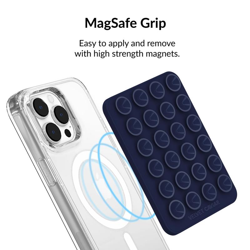 Velvet Caviar Admiral Navy MightyGrip MagSafe Mount - Suction Cup Phone Case Mount Compatible with MagSafe Devices Only - Magnetic Silicone Sticky Grip