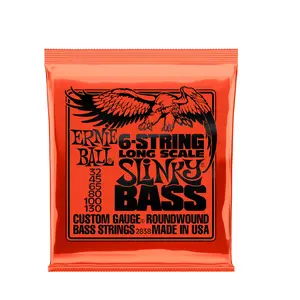 Ernie Ball Slinky Long Scale 6-String Nickel Wound Electric Bass Strings 32-130 Ernie Ball Slinky Long Scale 6-String Nickel Wound Electric Bass Strings 32-130
