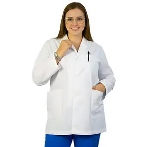 HEEDFIT White Lab Coat for Men – 31” Short Length Wrinkle Resistant Costume Lab Coat | Stylish Notched Lapel | Lightweight Poly-Cotton | Daily Wear Uniform