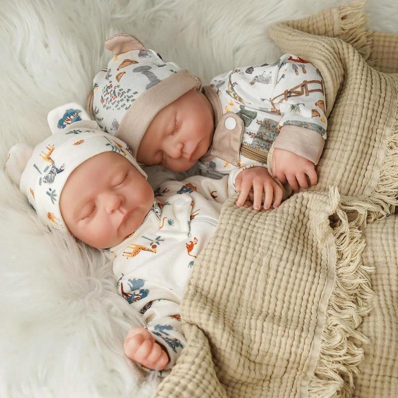 BABESIDE Lifelike Reborn Baby Dolls Twins, 17 /20 inch Soft Vinyl Limb Cloth body Dolls Realistic Newborn Real Life Baby Boy Girl Dolls with Clothes and Pacifier Toy Gift for Kids Age 3+