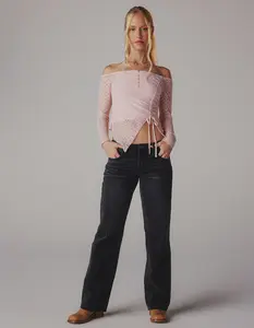 RSQ Womens Low Rise Loose Straight Jeans