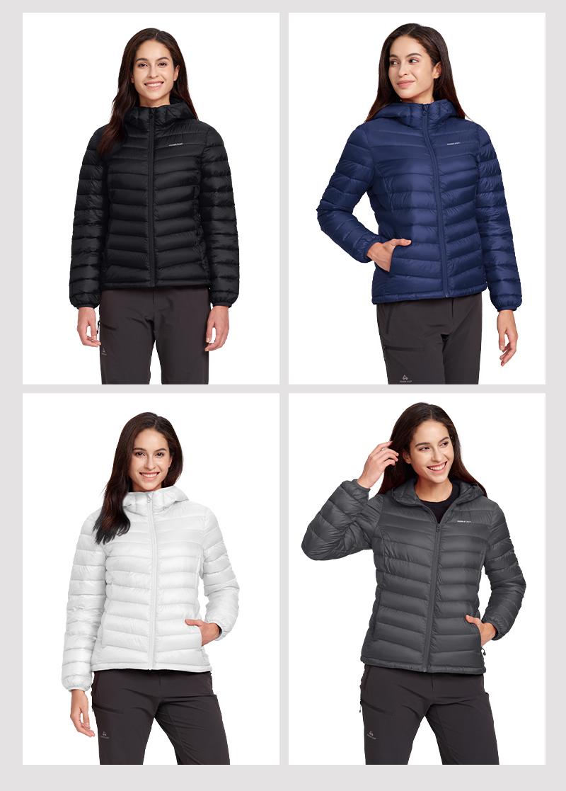 Pioneer Camp Women’s Slim Packable Puffer Jacket – Lightweight, Flattering Fit, Water-Repellent Hooded Jacket Casual