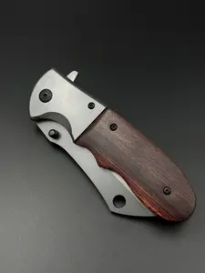 Camping Folding Pocket Knife,Walnut Wood Handle Outdoor Knife,Outdoor Adventure Portable Folding Knife (Walnut Wood Handle)