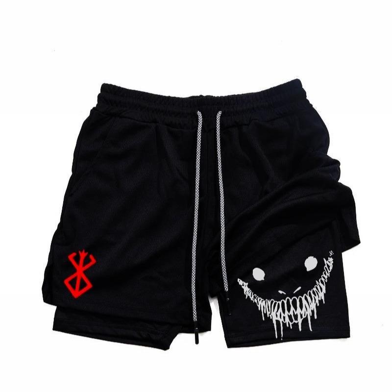 Regular Berserk Fit Comfy Breathable Hunter X Hunter Shorts for Daily Wear,Practicality Cycling Comfortable Fitness Graphical Charm Functional Durable