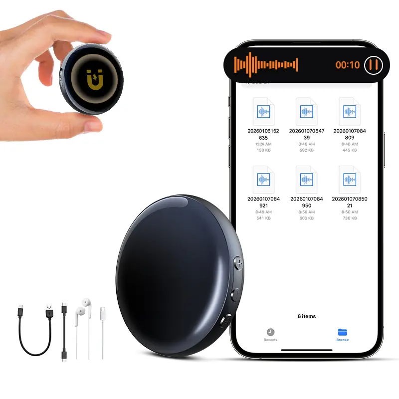 Ultra Magnetic Voice Recorder – One-Touch Recording,HD Noise Reduction,Long Battery, Large Storage, Include OTG