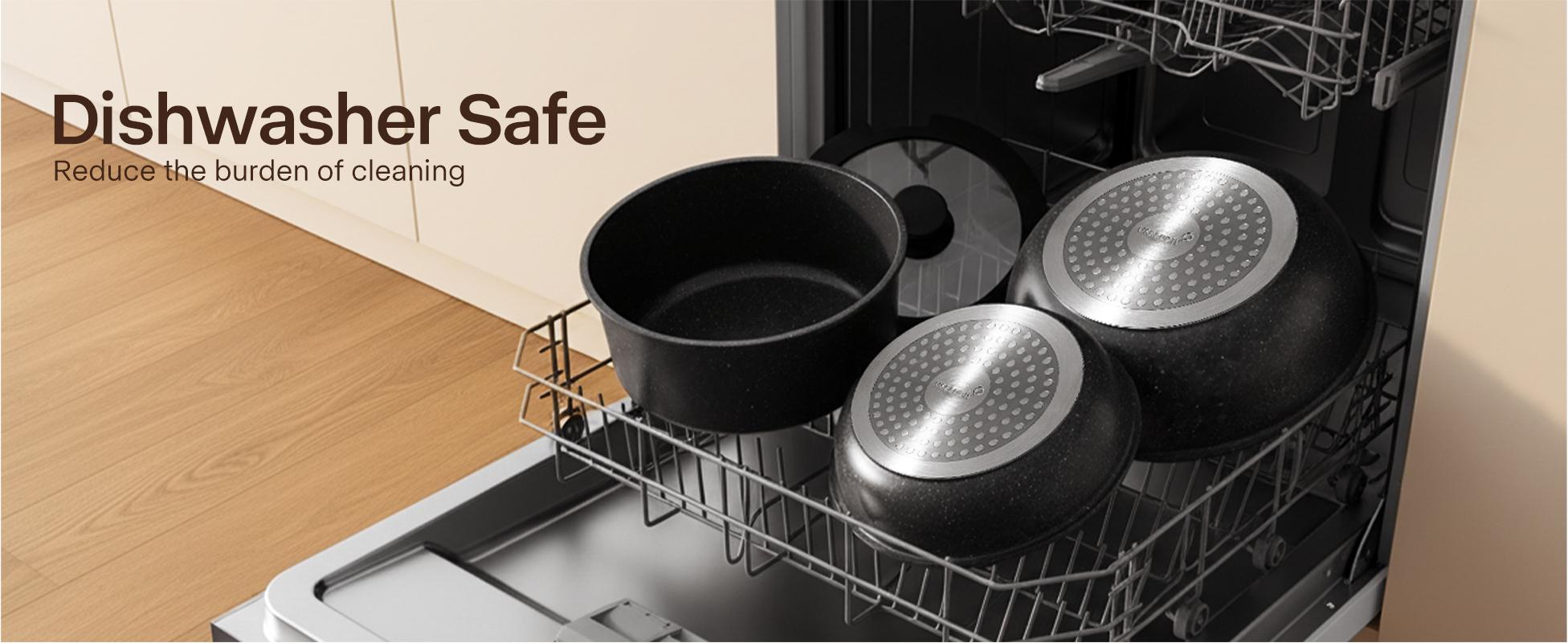 USELUCK-Camping and Baking Removable Handles, Non-Stick Cookware Sets, Essential Stackable Non-Stick Cookware Sets (Oven Safe and RV Friendly), Multiple Colors, Multiple Combinations Available