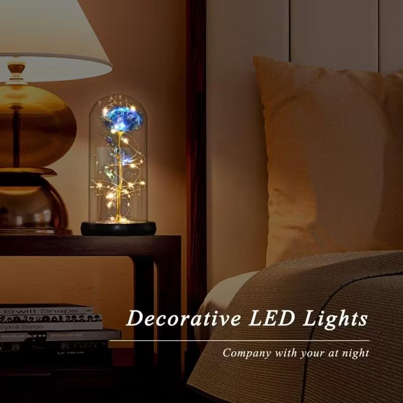 Classic Gifts LED Everlasting Rose Flower & 3D Rose Series Crystal Décor Collectibles,Eternal Romantic Creative Gifts for Women - Valentine's,Day Mother's Day, Birthday, Memorable Dates luxury valentines Gifts for Her Perfect gift Surprise Idea for LOVE