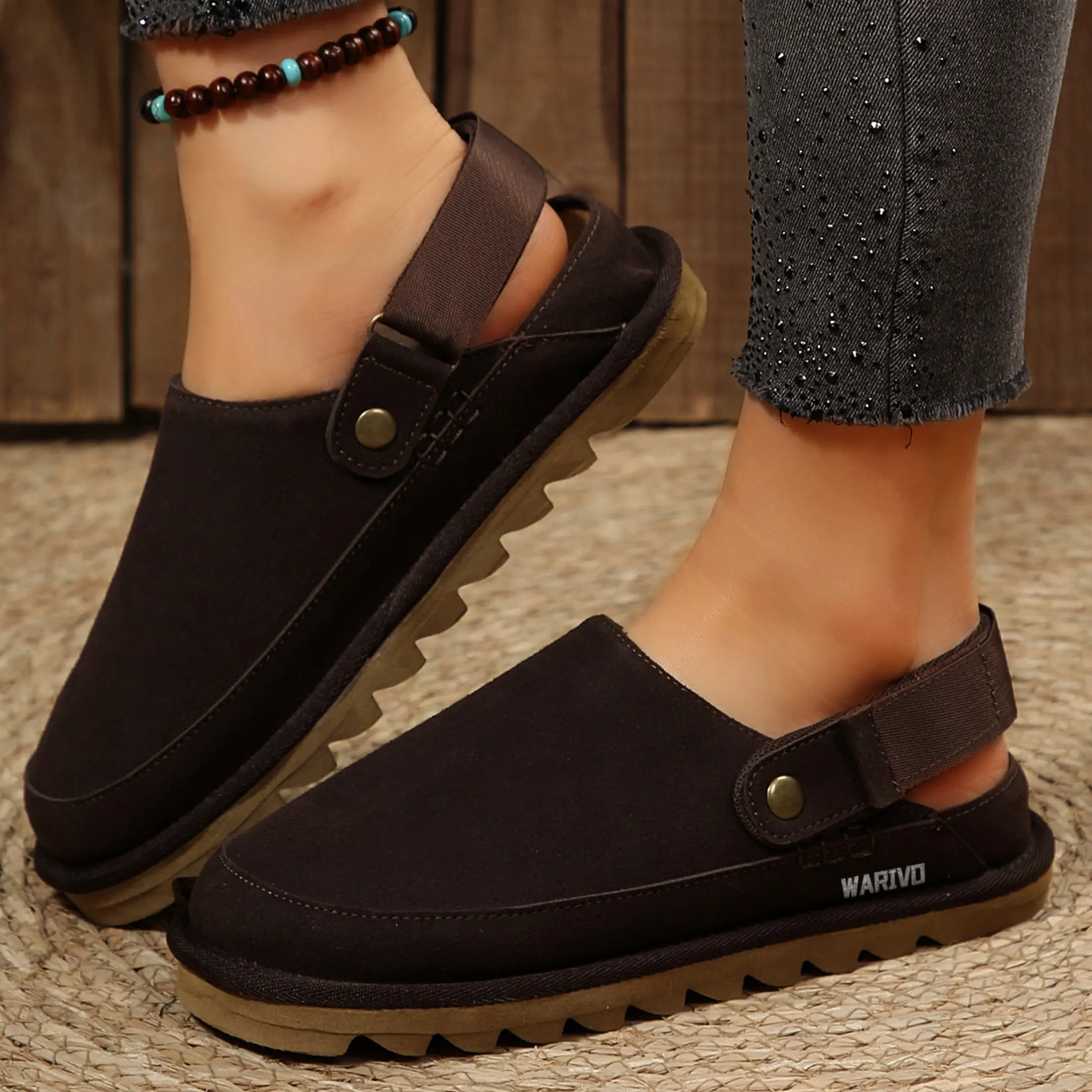 Women's Slingback Sandals Adjustable Strap Closed-Toe Comfort Footwear Indoor Outdoor Shoes