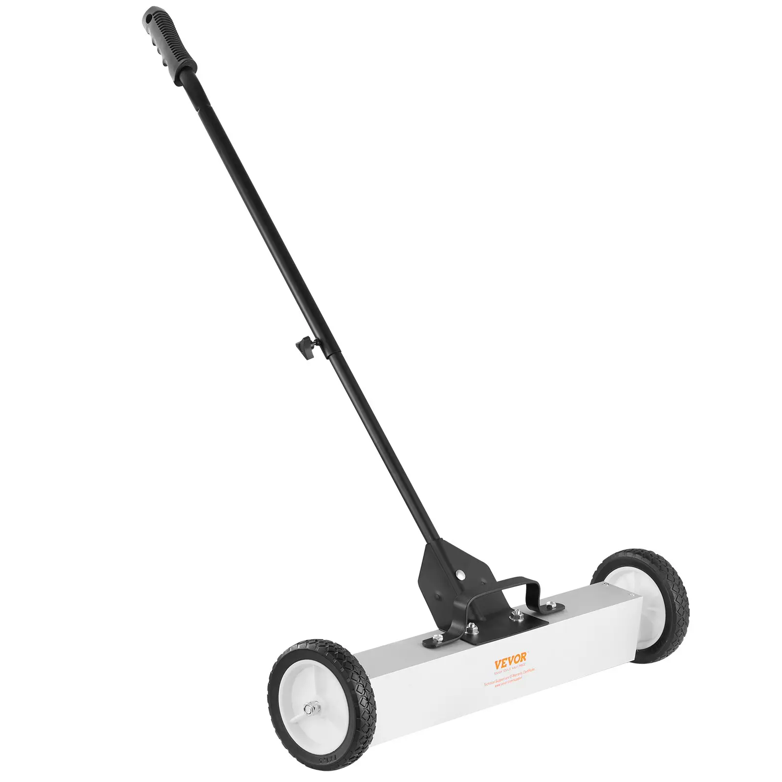 Rolling Magnetic Sweeper with Wheels, Push-Type Pickup Tool, Large Magnet Lawn Sweeper, Telescoping Handle for Easy Cleanup, Quick Release, Lawn Cleanup