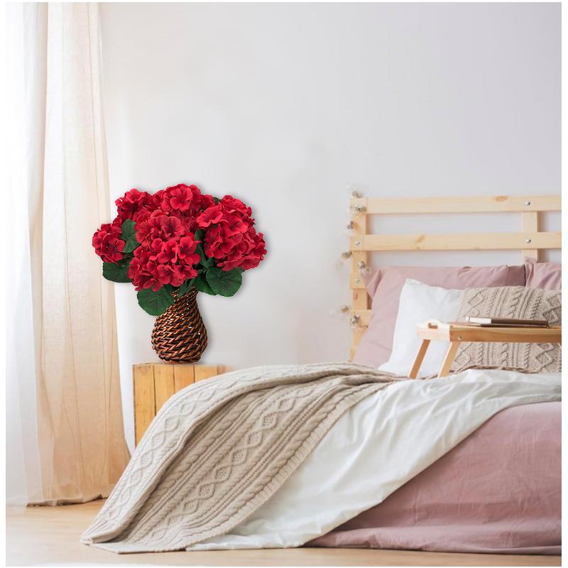 8 Bundles Artificial Geranium Flowers For Outdoors Geranium Flowers Outdoor Red Artificial Flowers UV Resistant Garden Plants Faux Flowers For Home Kitchen Table Centerpieces Patio Decor