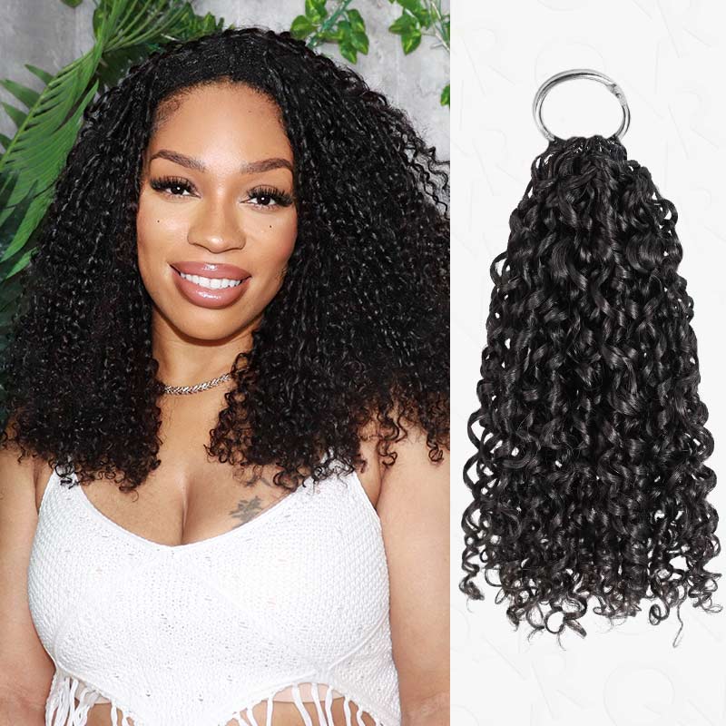 QVR Burmese Curly Crochet Hair Natural Black Machine Made Feather Crochet Human Hair Extension for Stylish Looks