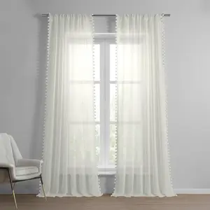 Half Price Drapes Faux Linen Sheer Curtain