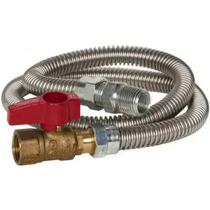Dormont 1/2" Inlet, 1/2" Outlet MIP x FIP with Straight Ball Valve Gas Connector 36" Long, 3/8" Hose ID 20-3135-36